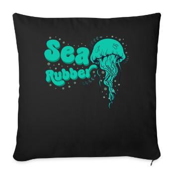 Conception amusante de caoutchouc de mer de méduse pour les fans de mer - Housse de coussin décorative 45 x 45 cm - noir - Devant
