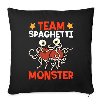 Fliegendes Spaghettimonster FSM - Sofakissenbezug 45 x 45 cm - Schwarz - Vorne