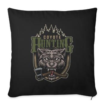 Coyote Hunter Yote - Sofa pillowcase 17,3'' x 17,3'' (45 x 45 cm) - black - Front