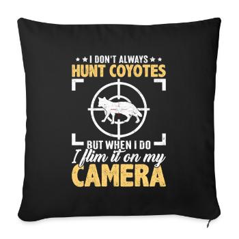 Chasse au coyote Chasseur de coyote Yote - Housse de coussin décorative 45 x 45 cm - noir - Devant
