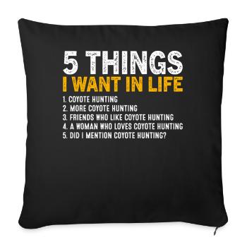 Coyote Hunter Yote - Sofa pillowcase 17,3'' x 17,3'' (45 x 45 cm) - black - Front