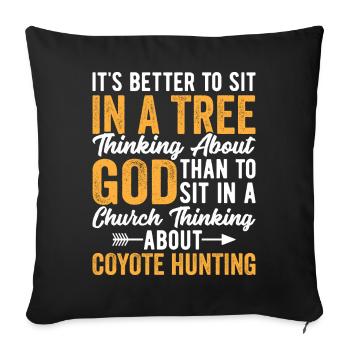 Chasse au coyote Chasseur de coyote Yote - Housse de coussin décorative 45 x 45 cm - noir - Devant
