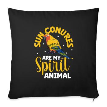 Favorite animal - Sun parakeet - Sofa pillowcase 17,3'' x 17,3'' (45 x 45 cm) - black - Front