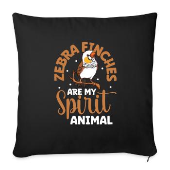 Favourite animal - Zebra finch - Sofa pillowcase 17,3'' x 17,3'' (45 x 45 cm) - black - Front