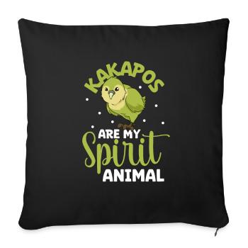 Favorite animal - Kakapo - Sofa pillowcase 17,3'' x 17,3'' (45 x 45 cm) - black - Front