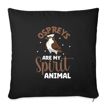 Favorite animal - Osprey - Sofa pillowcase 17,3'' x 17,3'' (45 x 45 cm) - black - Front