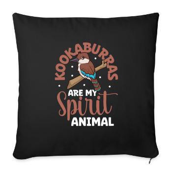 Animal préféré - Kookaburra - Housse de coussin décorative 45 x 45 cm - noir - Devant