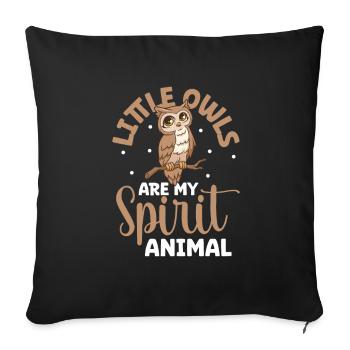 Favorite animal - Little Owl - Sofa pillowcase 17,3'' x 17,3'' (45 x 45 cm) - black - Front
