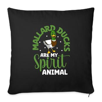 Favourite animal - Mallard - Sofa pillowcase 17,3'' x 17,3'' (45 x 45 cm) - black - Front