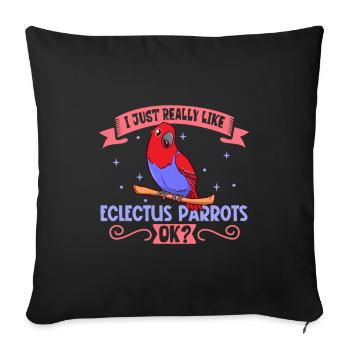 I love my parrot - Sofa pillowcase 17,3'' x 17,3'' (45 x 45 cm) - black - Front