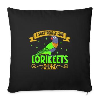 Ich liebe meinen Lori - Sofakissenbezug 45 x 45 cm - Schwarz - Vorne