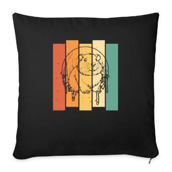 Hamster Golden Hamster Moon Howling - Sofa pillowcase 17,3'' x 17,3'' (45 x 45 cm) - black - Front
