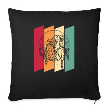 Hurlement de la lune guépard - Housse de coussin décorative 45 x 45 cm - noir - Devant