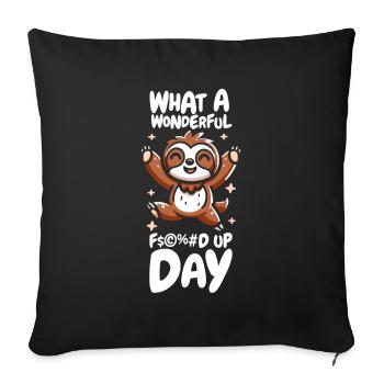 Journée de la paresse - Housse de coussin décorative 45 x 45 cm - noir - Devant