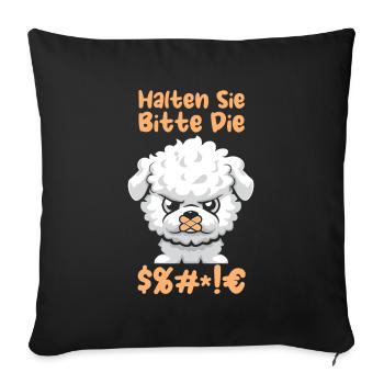 Bichon Frize Please shut up - Sofa pillowcase 17,3'' x 17,3'' (45 x 45 cm) - black - Front