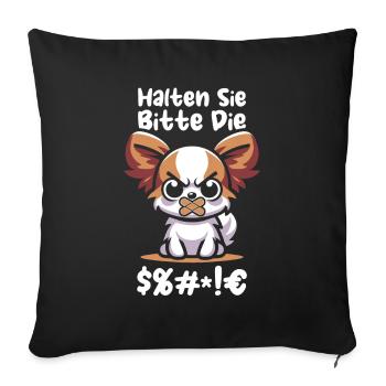Papillon Please shut up - Sofa pillowcase 17,3'' x 17,3'' (45 x 45 cm) - black - Front