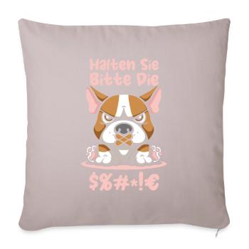 Bull Terriers, please keep your mouth shut - Sofa pillowcase 17,3'' x 17,3'' (45 x 45 cm) - light taupe - Front
