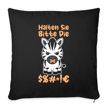 Zebra please shut up - Sofa pillowcase 17,3'' x 17,3'' (45 x 45 cm) - black - Front