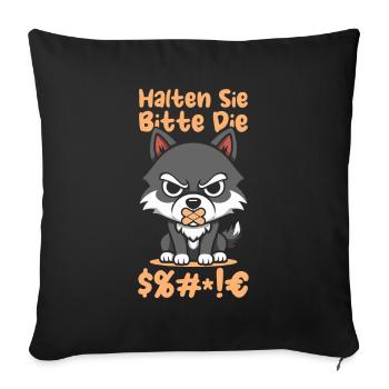 Wolf please shut up - Sofa pillowcase 17,3'' x 17,3'' (45 x 45 cm) - black - Front
