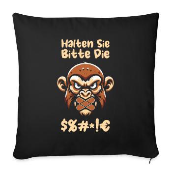 Monkey please shut up - Sofa pillowcase 17,3'' x 17,3'' (45 x 45 cm) - black - Front