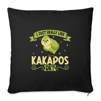 J’adore mon kakapo - Housse de coussin décorative 45 x 45 cm - noir - Devant