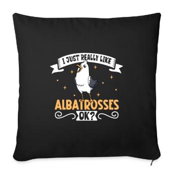 J’adore mon albatros - Housse de coussin décorative 45 x 45 cm - noir - Devant