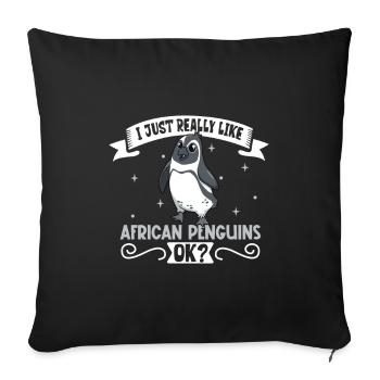 J’adore mon manchot africain - Housse de coussin décorative 45 x 45 cm - noir - Devant