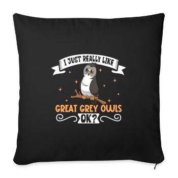 I love my Bearded Owl - Sofa pillowcase 17,3'' x 17,3'' (45 x 45 cm) - black - Front