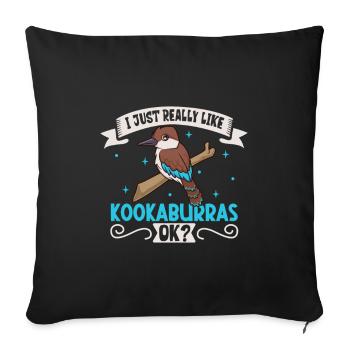 J’adore mon kookaburra - Housse de coussin décorative 45 x 45 cm - noir - Devant