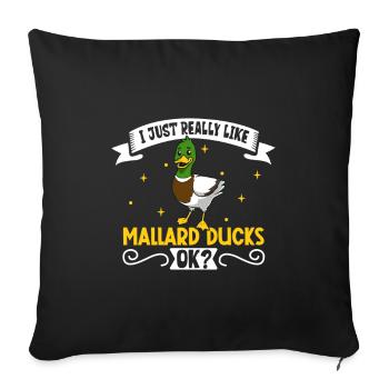 I love my mallard - Sofa pillowcase 17,3'' x 17,3'' (45 x 45 cm) - black - Front