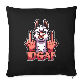 Lama Llama I don't give a Idgaf - Sofa pillowcase 17,3'' x 17,3'' (45 x 45 cm) - black - Front