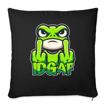 Frog Toad I don't give a Idgaf - Sofa pillowcase 17,3'' x 17,3'' (45 x 45 cm) - black - Front