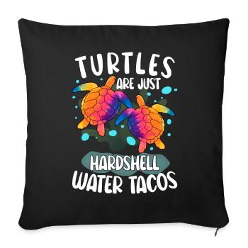 Les tortues ne sont que des tacos d’eau à carapace dure Tortues Wat - Housse de coussin décorative 45 x 45 cm - noir - Devant