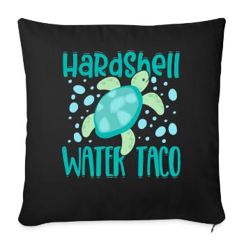 Taco d’eau drôle de tortue de mer - Housse de coussin décorative 45 x 45 cm - noir - Devant