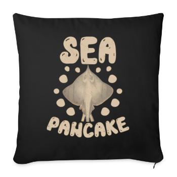 Drôle de crêpe de mer Stingray pour Fan - Housse de coussin décorative 45 x 45 cm - noir - Devant