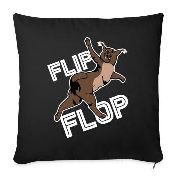 Big Floppa Karakal Cat Meme - Housse de coussin décorative 45 x 45 cm - noir - Devant