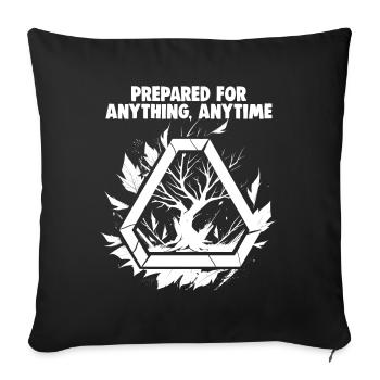 Bushcrafting Outdoor Prepared For Anything - Sofa pillowcase 17,3'' x 17,3'' (45 x 45 cm) - black - Front