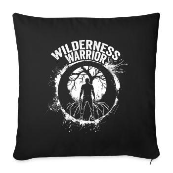 Bushcrafting Outdoor Wilderness Warrior - Housse de coussin décorative 45 x 45 cm - noir - Devant