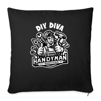 Handyman Dad DIY Diva DIY DIY - Sofa pillowcase 17,3'' x 17,3'' (45 x 45 cm) - black - Front