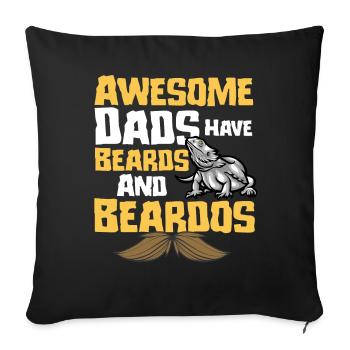 Funny bearded dragon dad - Sofa pillowcase 17,3'' x 17,3'' (45 x 45 cm) - black - Front