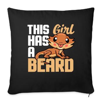 Funny Bearded Dragon Beardie - Sofa pillowcase 17,3'' x 17,3'' (45 x 45 cm) - black - Front