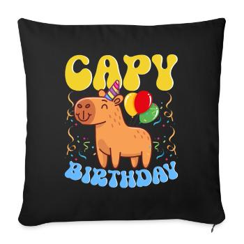 Capybara - Housse de coussin décorative 45 x 45 cm - noir - Devant