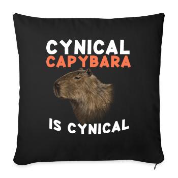 Capybara Capy - Housse de coussin décorative 45 x 45 cm - noir - Devant