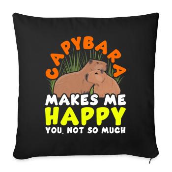 Capybara Capy - Sofa pillowcase 17,3'' x 17,3'' (45 x 45 cm) - black - Front