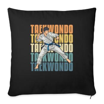 Taekwondo - Sofa pillowcase 17,3'' x 17,3'' (45 x 45 cm) - black - Front
