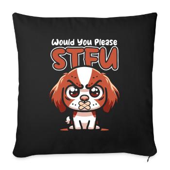 Brittany Spaniel taisez-vous s’il vous plaît taisez-vous - Housse de coussin décorative 45 x 45 cm - noir - Devant