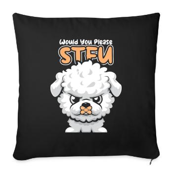 Bichon Frize tais-toi S’il te plaît tais-toi - Housse de coussin décorative 45 x 45 cm - noir - Devant