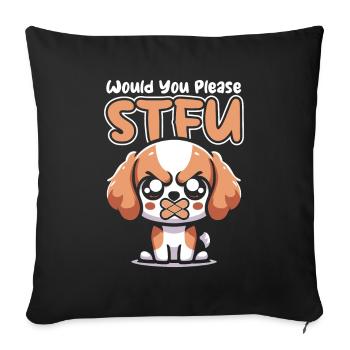 Le roi Charles Cavalier se tait - Housse de coussin décorative 45 x 45 cm - noir - Devant