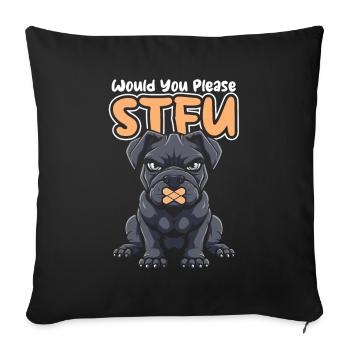 Cane Corso tais-toi s’il te plaît tais-toi - Housse de coussin décorative 45 x 45 cm - noir - Devant