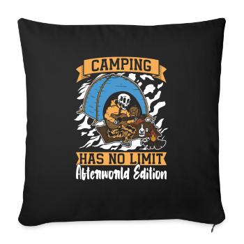 Tente Camping Camping Skeleton - Housse de coussin décorative 45 x 45 cm - noir - Devant